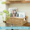 Large Natural Wicker Basket Rectangular with Wooden Handles, Seagrass Storage