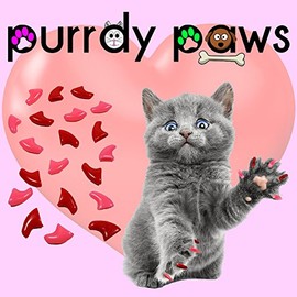 Purrdy Paws Soft Nail Caps for Cat Claws Valentine Combo (Large)