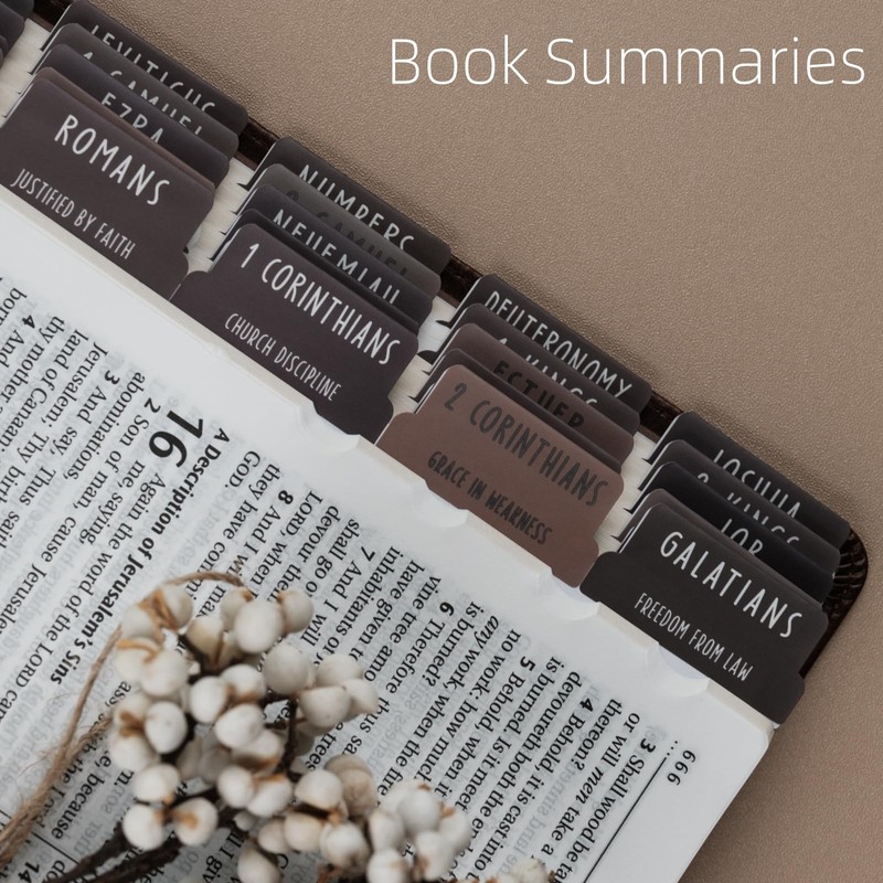 UPAFEXXI-Laminated Bible Tabs with Book Summaries, Bible Tabs for Women