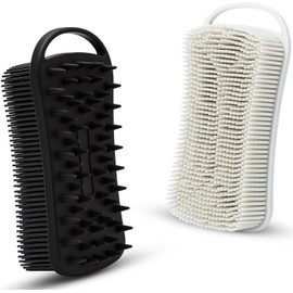 MtBoi Set de 2 Cepillos de Silicona Exfoliante para Cuerpo y Cuero Cabelludo BBB-004
