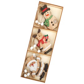 Rumyve 9pcs Christmas Tree Hanging Pendant Decorations,Christmas Wooden Hanging Ornaments for Christmas Tree Wall Decoration Party Accessories(Dolls)