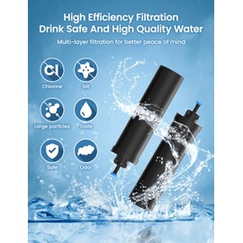 Cobectal Activated Carbon Water Filters Black Water Filter Replacement for Berkey® Gravity Filtration System for Home Travel Outdoor,Remove Taste,Odor,4pack