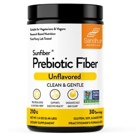 Sandhu's Prebiotic Fiber Supplement Powder – SunFiber® – Unflavored Prebiotic Fiber Supplement for Digestive & Colon Health –- Gluten Free Powder – Supports Gut Health in Men & Women