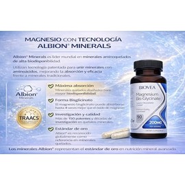 BIOVEA | Magnesio Bisglicinato | Alta Absorción y Suave para el Estómago | Apoya Descanso, Relajación y Función Muscular | 90 Capsulas | Suplemento de