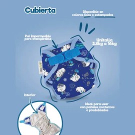Pañal Predoblado Gde Y Cubierta Estam  Pack Retro Ecopipo                                                                                             