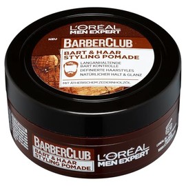 L'Oréal Men Expert Beard Styling Pomade for Men, Hair and Beard Wax for a Defined Style, Beard Care for Men with Woody Fragrance and Cedarwood Essential Oil, Barber Club, 1 x 75 ml