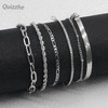 Quizzhe Boho Minimalism Silver Bracelet Dainty Gold Bracelet 6PC Classic