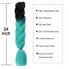 ColorfulPanda 3 Pieces Ombre Black Cyan Jumbo Braid Synthetic Hair