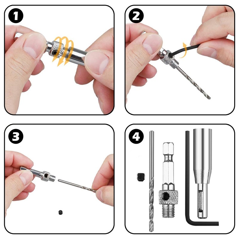 4 Pcs Self Centering Drill Bit, Hinge Drill Bit, Hinge