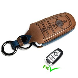 MACHSWON For Ford Dedicated Cover Key Fob Case Brown for Keyless Remote Control,for Mens