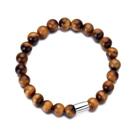 Philip Jones Men's Tiger's Eye Gemstone Stretch Bracelet