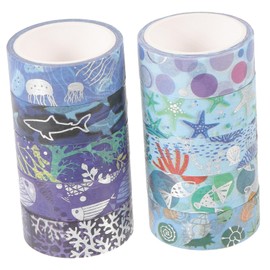 Operitacx Aesthetic Ocean Washi Tapes 10pcs Decorative Tape for Journaling Craft Supplies