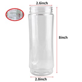 Veterger Replacement Parts 20oz Sports Bottle with Spill-Proof Lid and Blade,Compatible with Oster MyBlend Plus Personal Blender