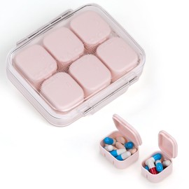 RICHCEE 10 Compartments Daily Pill Organizer for Pocket Purse,Combined Cute Travel Pill Box,Daily Portable Pill and Supplement Organizer for Fish Oil/Vitamin(Pink)