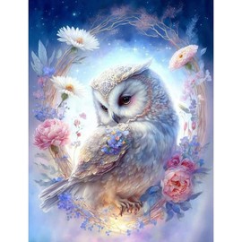 Diamond Painting Kits for Adults, Owl Full Drill Round Diamond Art Diamond Dots Suitable Home Wall Decor Gem Art 12x16inch