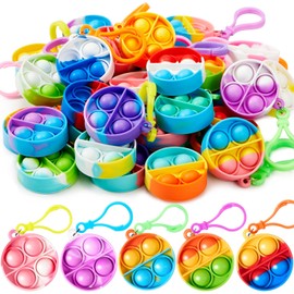 JOYIN - Llavero Redondo antiestrés (30 Unidades, Juguetes antiestrés para reventar, Regalos para Fiestas a Granel para niños de 4 a 8, 8 a 12 años, Regalos para el Regreso a la, Juguete de Navidad
