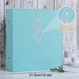 Lanpn Photo Album 4x6 600 Pockets Photos, Linen Cover Large Picture Albums Holds 600 Horizontal and Vertical Photos Teal