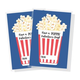 Lashicorn Popcorn Valentine's Pack | 30 Cards | 4x6 inch Postcard | Valentine's Cards | Attach to Un-popped Popcorn Bag for Valentines Day | Poppin' Valentine's Day
