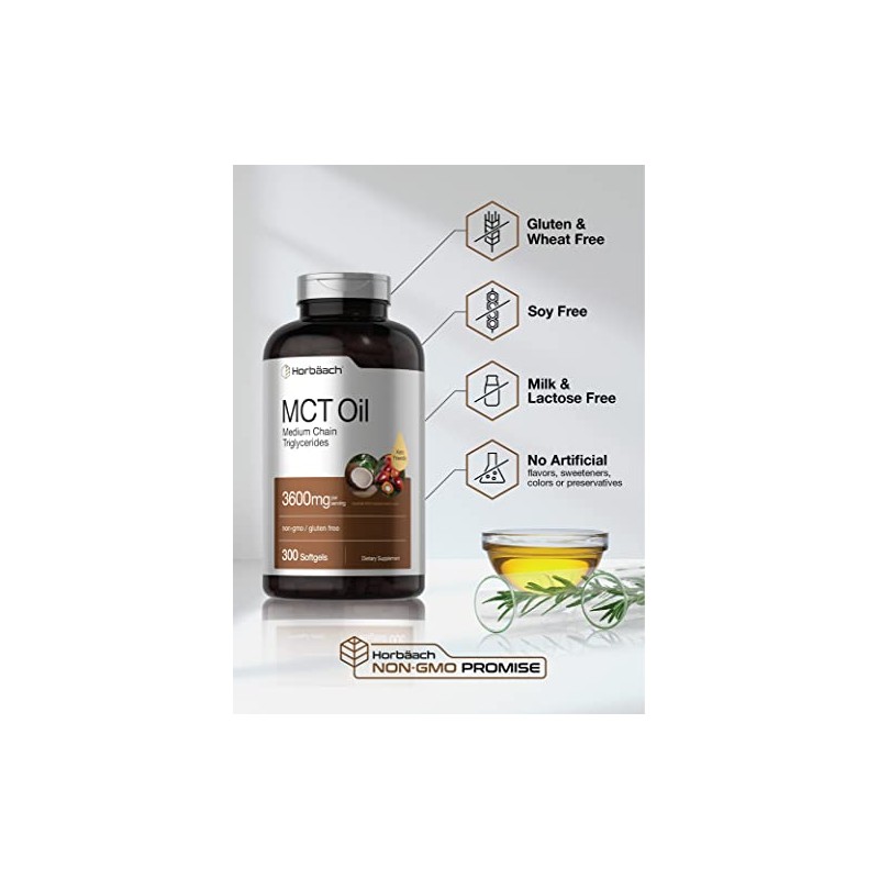 Cápsulas de aceite Keto MCT | 3600 mg | 300