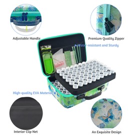LIRUNQIU Diamond Painting Storage Containers, 120 Slots Diamond Painting Accessories and Tools for Diamond Art Organizer Case(Green)