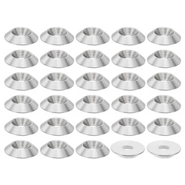 PATIKIL M5 50pcs 18mm Diameter 3.5mm Height Solid 304 Stainless Steel CNC Cup Washers Flat Screw Head Gasket Construction Taper