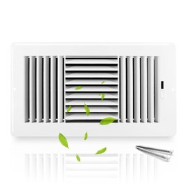 12" x 6" (Duct Opening Size) Air Vent Cover, LouanXpert 3-Way Plastic Ceiling Register Sidewall Grille Register Cover with Manual Adjuster for Home, Office