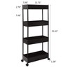 JAKAGO 4-Tier Utility Rolling Storage Cart Slim Mobile Shelves on