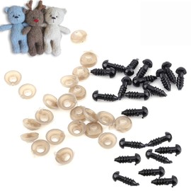 6mm Safety Eyes for Crochet Dolls, 50PCS Plastic Black Safety Eyes Crochet Eyes Black Eyes for Crafting Plastic Doll Eyes Craft Animal Safety Eyes for Dolls Making Dolls Knitted Doll Making