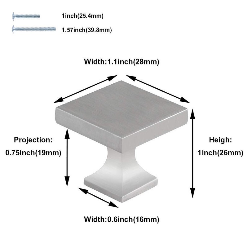 homdiy 10 Pack Cabinet Knobs Brushed Nickel Drawer Knobs -