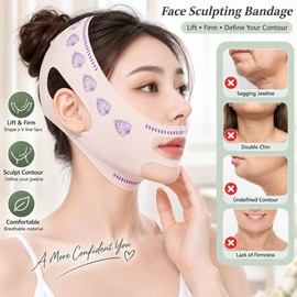 Adjustable V-Line Face Strap for Chin & Jawline Support – Reusable Facial Shaping Wrap for Comfortable At-Home Beauty Care