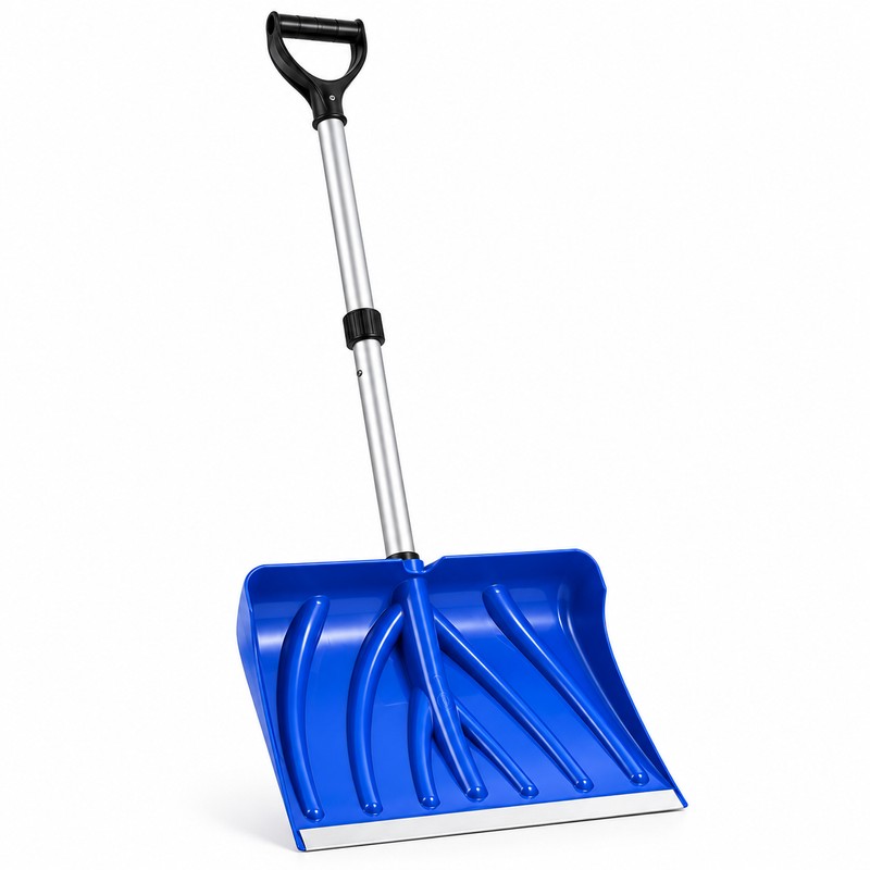 18-Inch Snow Shovel for Driveways and Walkways – Adjustable Aluminum