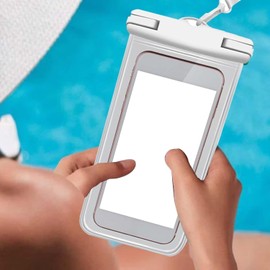 Funda impermeable para teléfono celular, funda universal impermeable con cordón para el cuello, bolsa seca universal impermeable compatible con la mayoría de teléfonos para playa y piscina