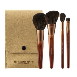 Too Cool for School Artist Vegan Brush Kit + Eco Pouch Set, Mixed Colors, 1 Piece / 투쿨포스쿨 아티스트 비건 브러쉬 키트 + 에코 파우치 세트, 혼합색, 1개