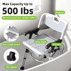 3-in-1 Shower Chair for Seniors, Foldable Bedside Commode, Height Adjustable