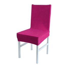 sourcing map Plush Dining Chair Cover,Parson Chair Slipcover Stretch Spandex Velvet Bar Stool Cover Protector Seat Cover Home Decor for Dining Room/Party/Kitchen/Wedding Fandango Pink