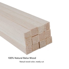 iUoczi 12 Pack Square Wood Dowel Rods 1/2x1/2x12 Inch Balsa Wood Sticks Natural Wood Color Unfinished Wood for Cricut Maker Make Models of House Airplane Ship Boat DIY Wooden(13x13x305mm)