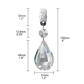 Swpeet 10Pcs Marquise Tablecloth Weights with 10Pcs Metal Clip Kit, Crystal Glass Teardrop Prisms Pendant Tablecloth Weights for Picnic Tables Tablecloth Weights Heavy Outdoor