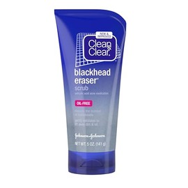 Clean & Clear Exfoliante facial con borrador de puntos negros con ácido salicílico al 2%, lavado facial propenso al acné para exfoliación diaria, exfo