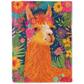BIWOTU Lovely Llama Blanket for Adult - Ultra Soft, Cozy, Lightweight Flannel Throw - Warm, Anti-Pilling Fuzzy Plush Blanket for Sofa, Bed, Travel Unisex Gift - 50×60in