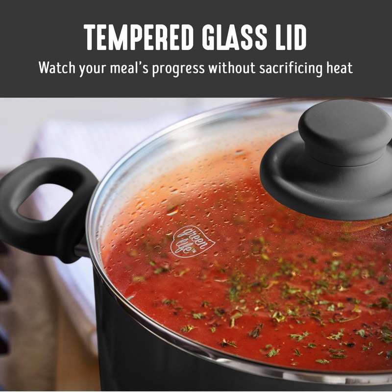 GreenLife 16 Piece Nonstick Cookware Set, Soft Grip Non-Toxic PFAS-Free