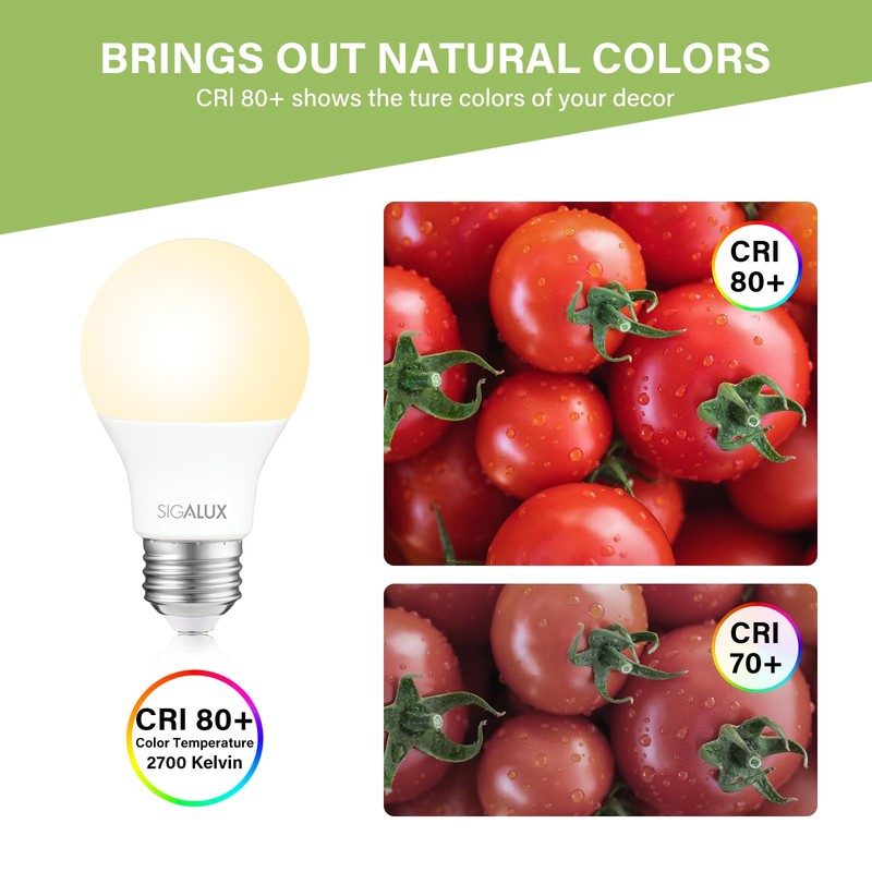 Sigalux EnergyPro, High-Efficiency LED Light Bulbs 60W Equivalent A19 2700K