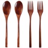 AOOSY Cutlery, Spoon, Fork, 4-Piece Set, Commuter Tableware Set, Bento
