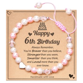 Birthday Gifts for Girls, 6 year old Girl Gifts, Sweet 6 Birthday Bracelet Gifts for Sister Niece Daughter Granddaughter