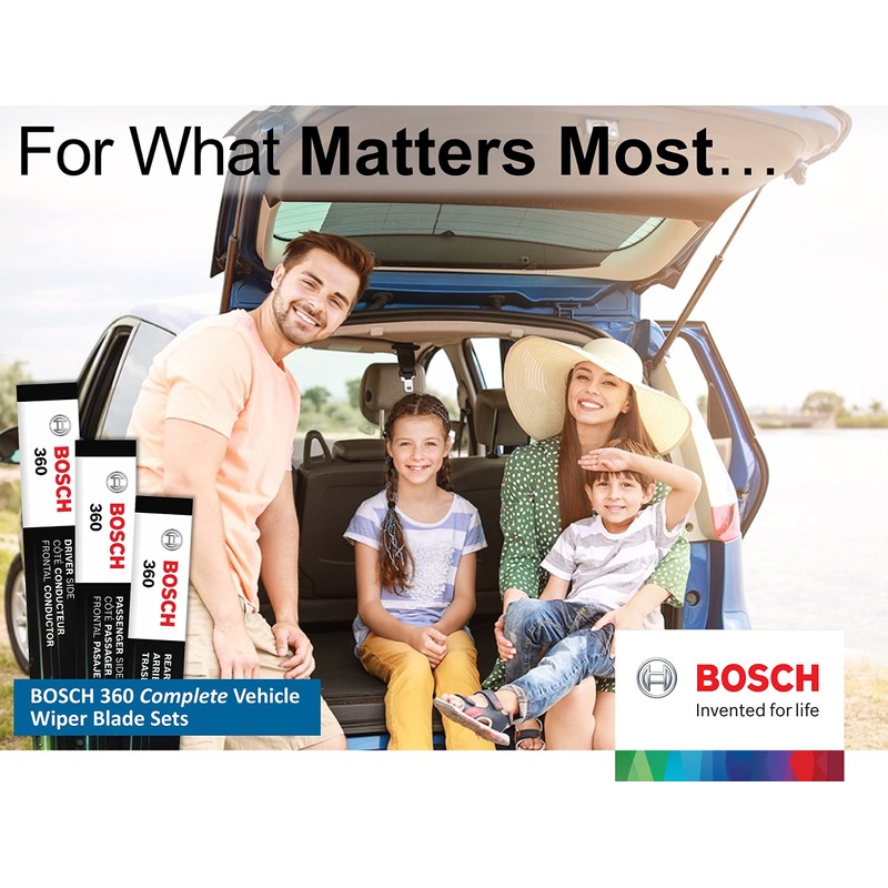 BOSCH 360 Complete Vehicle Wiper Blade Replacement - Includes Front