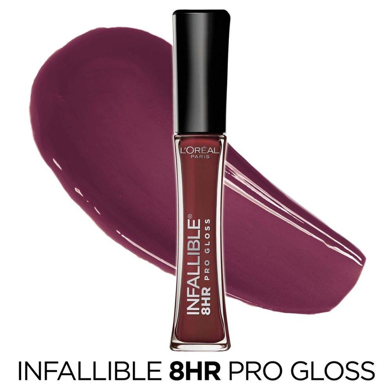 L’Oreal Paris Makeup Infallible 8 Hour Hydrating Lip Gloss, Raisin,