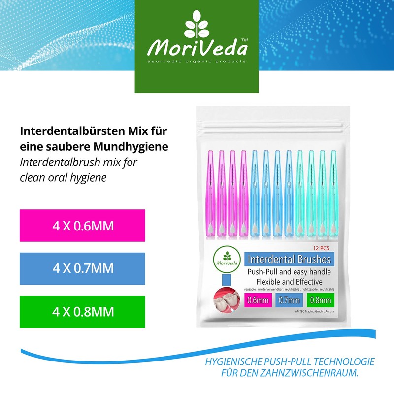 MoriVeda® NP-Vital Interdental Brushes Mix (0.6 mm, 0.7 mm, 0.8