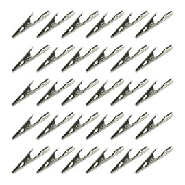 Wobe 100 Pcs Electric Non Insulated Testing Crocodile Alligator Clips Clamps Silver 50 x 10 x 5mm Alligator Clips for Testing Leads