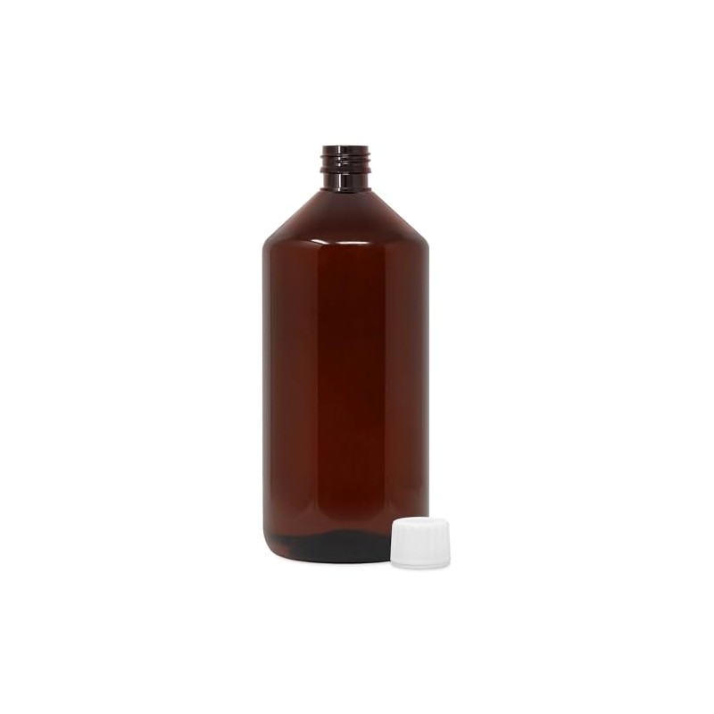 DistrEbution Empty Bottle Laboratory Bottle 1000 ml Brown with Lid