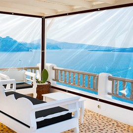 Clear Tarp Heavy Duty Waterproof - with Grommets Tarps 10x10 Clear Vinyl Patio Enclosure Tarpaulin for Porch Cover Chicken Coop Covers for Winter Transparent Lonas