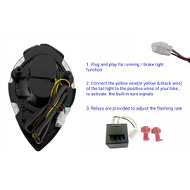 Fit For Yamaha 2004-2015 XV1700 Road Star/Road Star S/Road Star Midnight Silverado/Midnight/Silverado/Silverado S; LED Rear Lamp Brake Tail Light+Integrated Turn Signal Indicators; (Red)